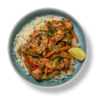 Sweet Chili Chicken with Lime Caulirice