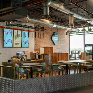 Inside Kcal's Healthy restaurant in South Heights, Dubai.