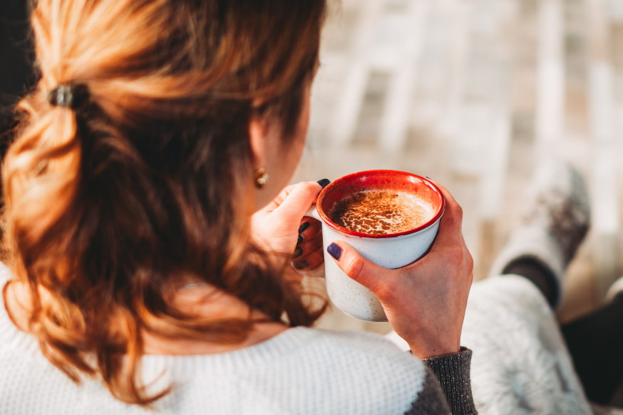 Woman drinking coffee