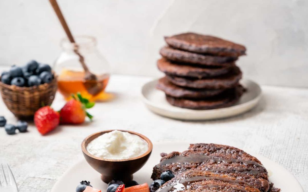 The Indulgence of Almond Flour Pancakes with Blueberries and Bananas