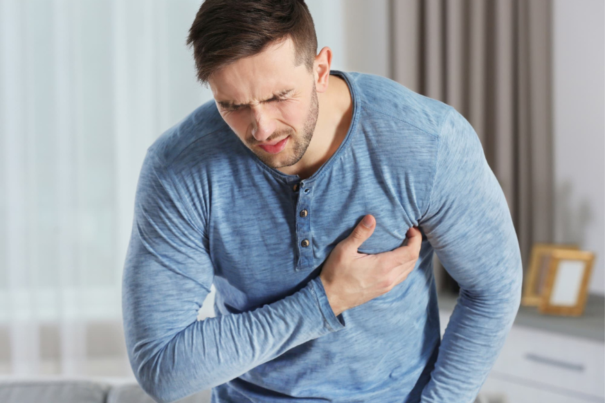 Man with poor cholesterol suffering from heart condition