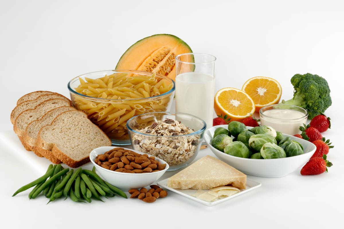 A selection of high-fibre foods